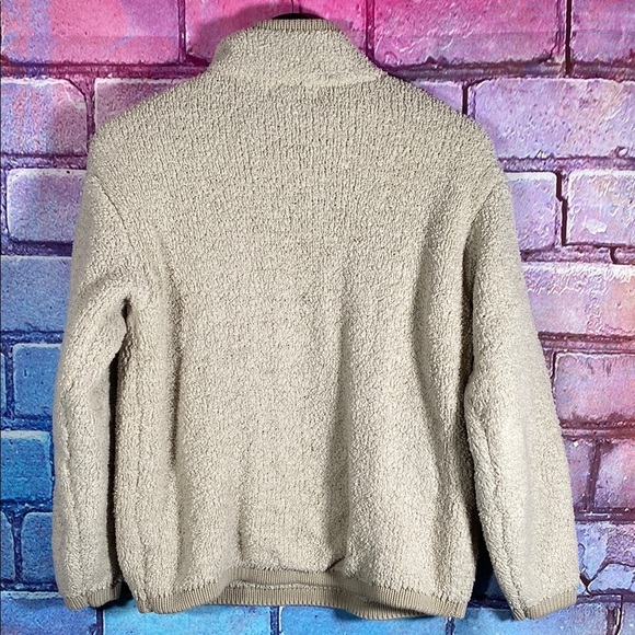 Knox Rose Sherpa Fleece Pullover Cream Quarter Zip Sweatshirt Women’s Small Cozy - Picture 7 of 11